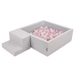 Kiddymoon kvadrātveida bumbu baseins bērniem (100 bumbiņas), pakāpieni cena un informācija | Rotaļlietas zīdaiņiem | 220.lv