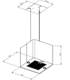 Allenzi CUBE BLACK cena un informācija | Tvaika nosūcēji | 220.lv