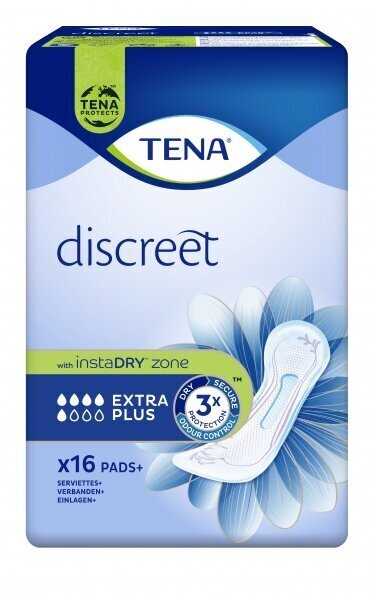 TENA Discreet Extra Plus 16gab. цена и информация | Tamponi, higiēniskās paketes, ieliktnīši | 220.lv