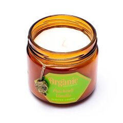Organic Goodness Sojas vaska svece Patchouli Vanilla, degšanas laiks 55h cena un informācija | Sveces un svečturi | 220.lv
