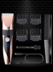 Профессиональная беспроводная машинка для стрижки волос Cronier, ЖК-экран, 4 сменные насадки, расческа цена и информация | Машинки для стрижки волос | 220.lv
