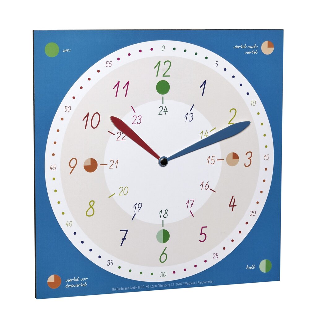 Bērnu sienas pulkstenis ar mācību pulksteni TICK & TACK 60.3058.06.91 цена и информация | Pulksteņi | 220.lv