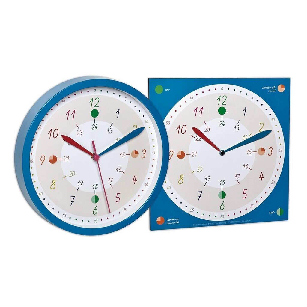Bērnu sienas pulkstenis ar mācību pulksteni TICK & TACK 60.3058.06.91 cena un informācija | Pulksteņi | 220.lv
