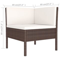 Садовый комплект с подушками из 9 частей, коричневый цена и информация | Комплекты уличной мебели | 220.lv