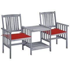vidaXL dārza krēsli ar matračiem un galdiņu, akācijas masīvkoks цена и информация | Комплекты уличной мебели | 220.lv