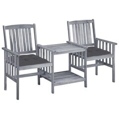vidaXL dārza krēsli ar matračiem un galdiņu, akācijas masīvkoks цена и информация | Комплекты уличной мебели | 220.lv