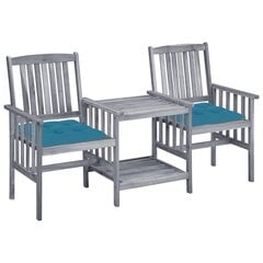 vidaXL dārza krēsli ar matračiem un galdiņu, akācijas masīvkoks cena un informācija | Dārza mēbeļu komplekti | 220.lv