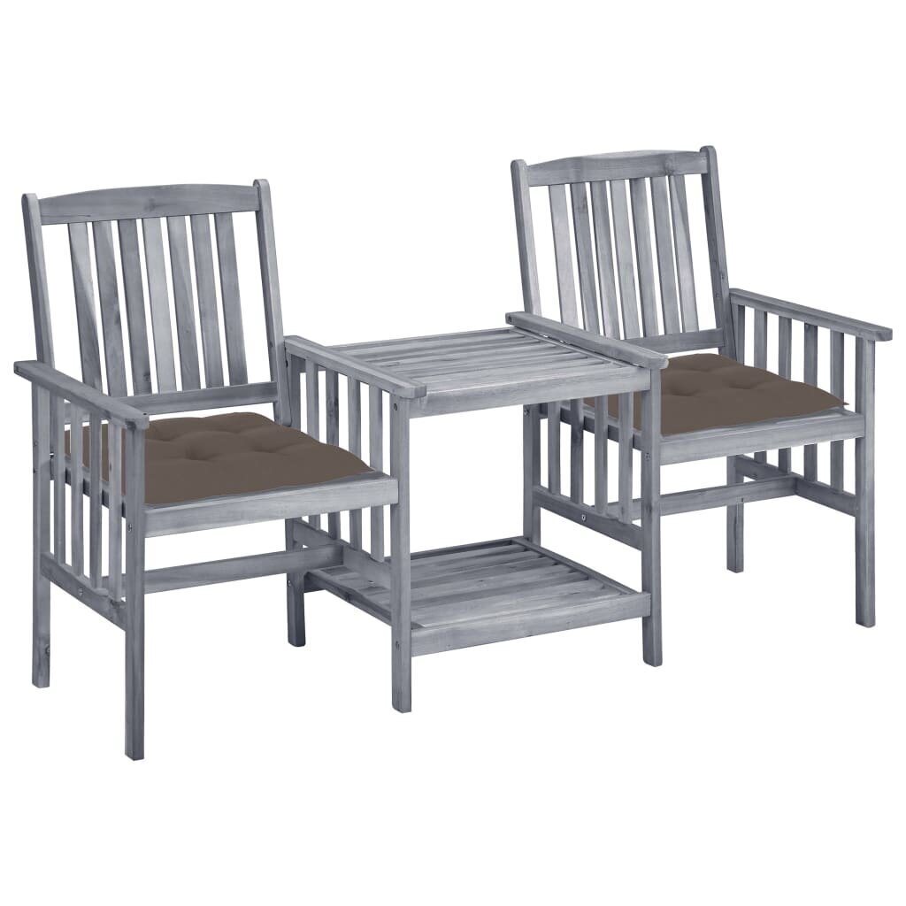 vidaXL dārza krēsli ar matračiem un galdiņu, akācijas masīvkoks цена и информация | Dārza mēbeļu komplekti | 220.lv