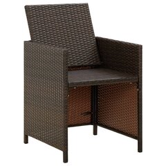 vidaXL dārza krēsli, 4 gab., ar matračiem, PE rotangpalma, brūni cena un informācija | Dārza krēsli | 220.lv