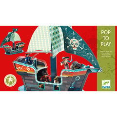Самосборная картонная игрушка - Пиратский корабль, DJECO DJ07709 цена и информация | Конструктор автомобилей игрушки для мальчиков | 220.lv