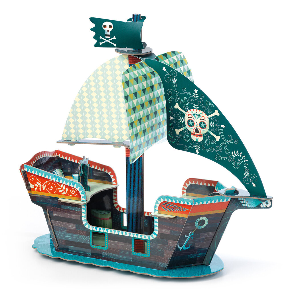 Izdari pats Djeco Kartona lomu spēle Pirātu kuģis, DJ07709 cena un informācija | Rotaļlietas zēniem | 220.lv
