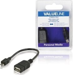 Valueline VLMB60515B02 USB Micro B sprausla — USB A ligzdas adapteris, OTG, 0,2 m цена и информация | Кабели и провода | 220.lv