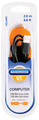 Valueline VCL4402 USB 2.0 A uzgalis — mini 5 Pin 2,0 m (digitālā kamera) цена и информация | Кабели и провода | 220.lv