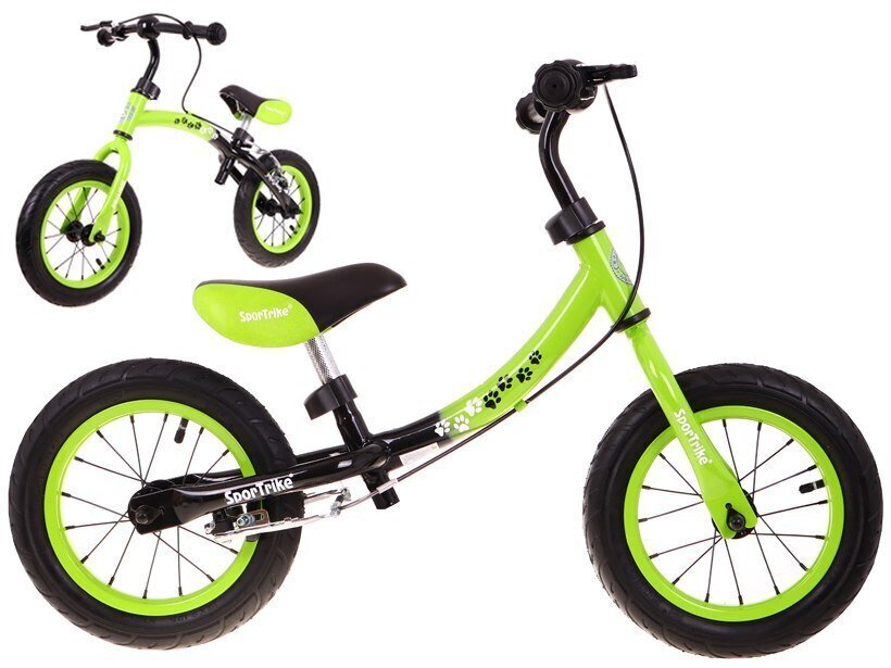 Līdzsvara velosipēds, Boomerang, 10-12", zaļš cena un informācija | Balansa velosipēdi | 220.lv