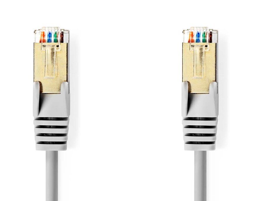 Tīkla kabelis Nedis RJ45 M - RJ45 M, 10m, pelēks, Cat5e cena un informācija | Kabeļi un vadi | 220.lv