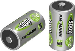 Ansmann uzlādējamās baterijas 2xD 5000mAh цена и информация | Батарейки | 220.lv