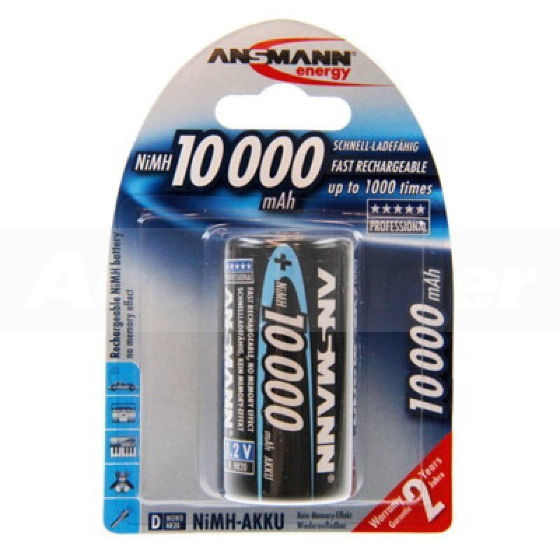Ansmann uzlādējamās baterijas 1xD 10000mAh cena un informācija | Baterijas | 220.lv