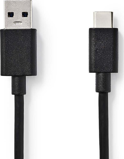 Kabelis Type-C M - USB 3.0 M, 1m, plēve, melns cena un informācija | Kabeļi un vadi | 220.lv