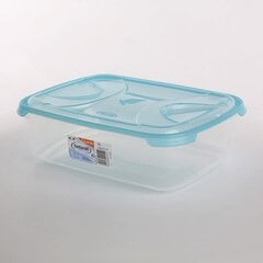 Kvadrātveida kaste, 5l, caurspīdīga, zila цена и информация | Посуда для хранения еды | 220.lv