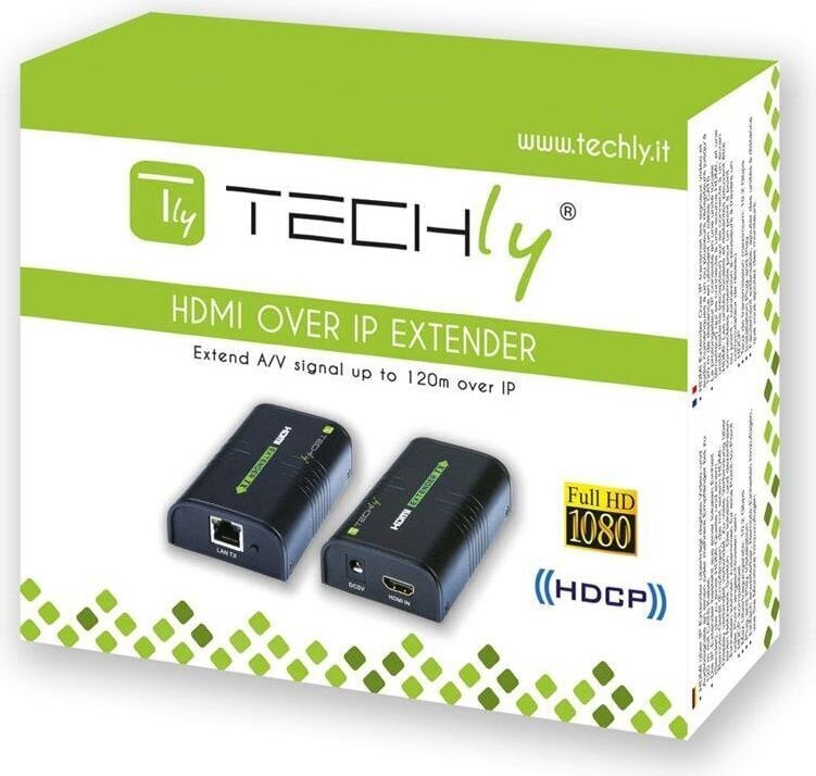 HDMI pagarinātājs Techly Over IP Cat5e/6/6a/7 1080p līdz 120m cena un informācija | Adapteri un USB centrmezgli | 220.lv