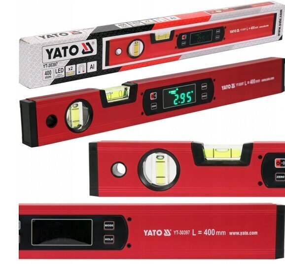 Elektroniskais līmeņrādis LCD YATO 400 mm, YT-30397 cena un informācija | Rokas instrumenti | 220.lv
