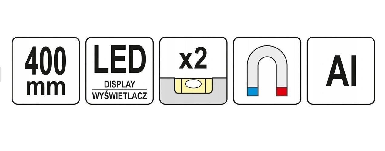 Elektroniskais līmeņrādis LCD YATO 400 mm, YT-30397 cena un informācija | Rokas instrumenti | 220.lv