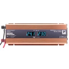 Sprieguma pārveidotājs, invertors PowerMat LCD, 24 V, 2200 W цена и информация | Преобразователи напряжения | 220.lv