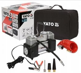 Automobiļu kompresors Yato ar LED lampu 12V 250W, YT-73462 cena un informācija | Kompresori | 220.lv