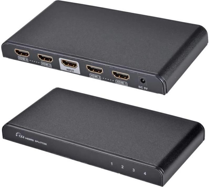 HDMI centrmezgls Techly HDMI 1/4 ULTRA HD 3D cena un informācija | Adapteri un USB centrmezgli | 220.lv