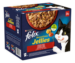 Felix Sensations с различными вкусами, 24x85 г цена и информация | Консервы для котов | 220.lv