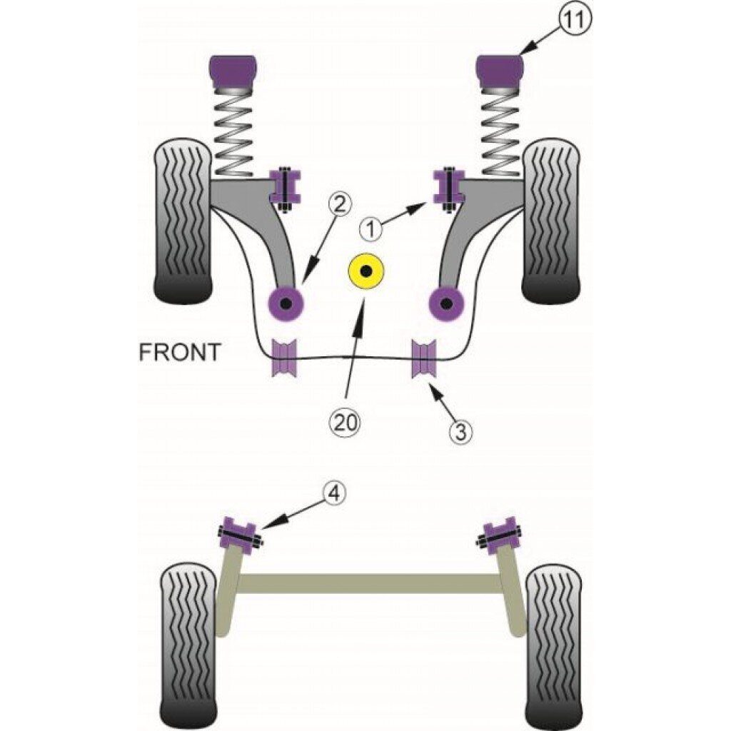 Powerflex Poliuretāna Poly apakšējais dzinēja balsts priekš Skoda VW Seat (PFF85-620) цена и информация | Piekares daļas | 220.lv