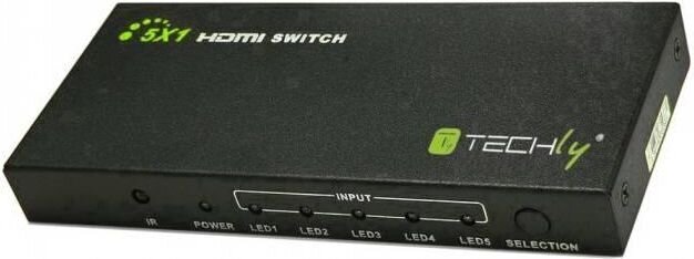 Slēdzis Techly 5 porti HDMI 5x1 4K*30Hz cena un informācija | Adapteri un USB centrmezgli | 220.lv