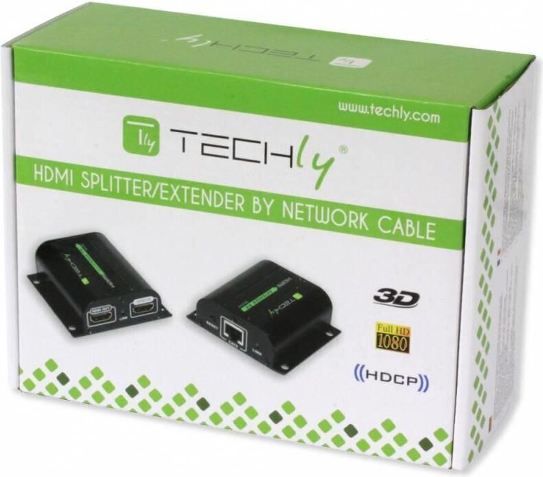 HDMI paplašinātājs Techly Cat.6/6A/7 līdz 60M ar IR cena un informācija | Adapteri un USB centrmezgli | 220.lv