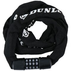 Velosipēda slēdzene ar kodu Dunlop, 120 cm, melna cena un informācija | Citi velo piederumi un aksesuāri | 220.lv