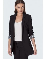 Черный жакет с закатанными рукавами и узором "пепито" - Z37 цена и информация | Женские пиджаки | 220.lv