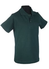 Polo krekls ar īsām piedurknēm, tumši zaļš цена и информация | Рубашки для мальчиков | 220.lv