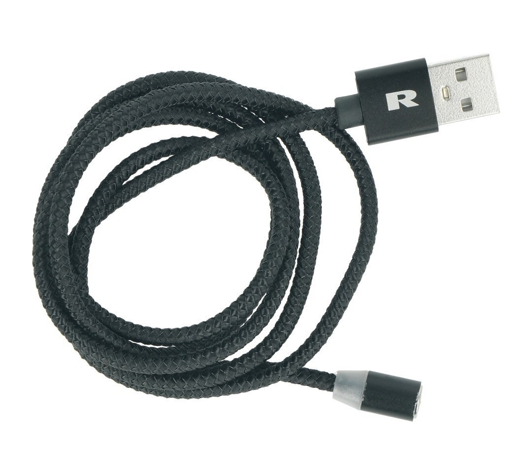 Magnētiskais USB kabelis 3in1 microUSB, USB tips C, Lightning 100 cm melns cena un informācija | Kabeļi un vadi | 220.lv