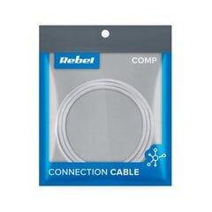 USB kabelis - C tipa USB REBEL, 100 cm balts cena un informācija | Kabeļi un vadi | 220.lv