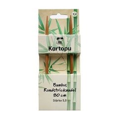 Бамбуковые круговые спицы Kartopu 80 см с металлическим тросом 8,00 мм цена и информация | Принадлежности для вязания | 220.lv