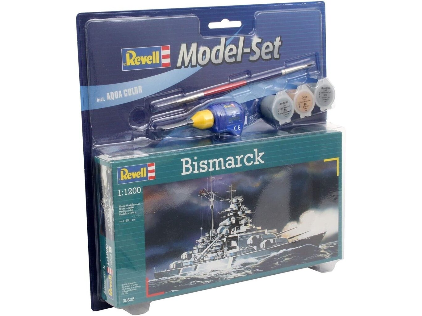 Revell - Bismarck dāvanu komplekts, 1/1200, 65802 cena un informācija | Konstruktori | 220.lv