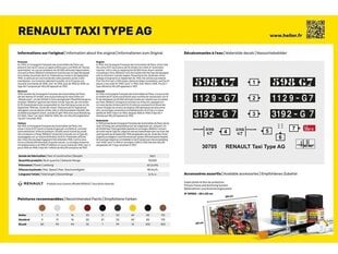 Сборная модель для склеивания Heller - Renault Taxi Type AG - Starter set, 1/24, 35705 цена и информация | Kонструкторы | 220.lv