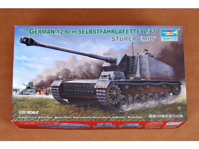 Trumpeter - German 12.8cm Selbstfahrlafette L/61 "Sturer Emil", 1/35, 00350 цена и информация | Konstruktori | 220.lv