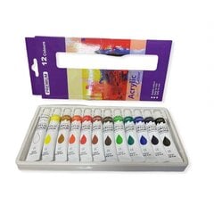 Акриловые краски Premium 12 цветов. K 12721 цена и информация | Принадлежности для рисования, лепки | 220.lv
