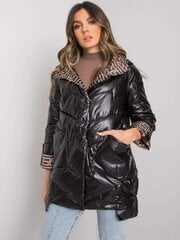 черная зимняя пуховая куртка без капюшона цена и информация | Женские куртки | 220.lv