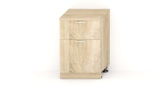 Напольный шкаф для ванной комнаты с ящиками D60 S/2, дубовый цвет цена и информация | Шкафчики для ванной | 220.lv