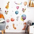 Bērnu sienas uzlīmes Ziedlapiņas un truši ar baloniem