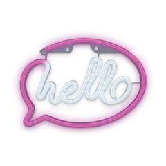 Neon LED Light HELLO pink white Bat + USB FLNE15 Forever Light цена и информация | Настенные светильники | 220.lv