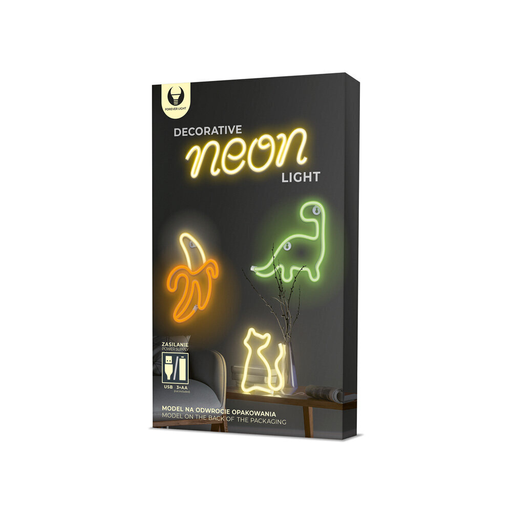 Neona LED gaisma BANANA balts dzeltens Baterijas + USB FLNE10 cena un informācija | Sienas lampas | 220.lv