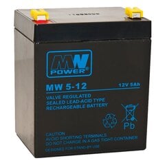 Аккумулятор MWPower MW 12V 5Ah F2 (250) AGM цена и информация | Аккумуляторы | 220.lv