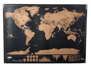 Скретч-карта — стираемая карта путешествий цена и информация | Карты мира | 220.lv